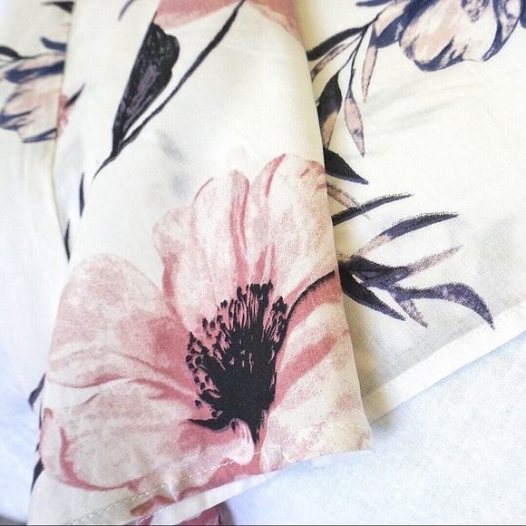 Tie Front Floral Maxi Dress White - Picture 8 of 8